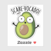 Scare-vocaco Funny Avocado Pun Aufkleber (Blatt)