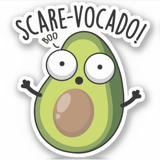 Scare-vocaco Funny Avocado Pun Aufkleber (Vorderseite)
