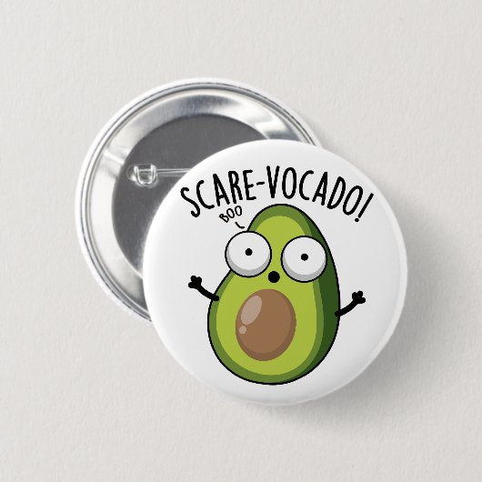 Scare-vocaco Funny Avocado Pun Button (Vorne & Hinten)