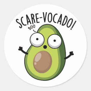 Scare-vocaco Funny Avocado Pun Runder Aufkleber