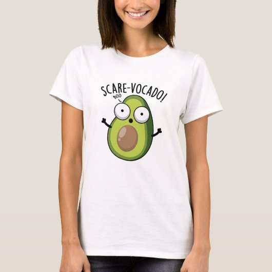 Scare-vocaco Funny Avocado Pun T-Shirt (Vorderseite)