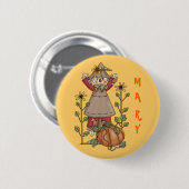 Scarecrow 1 Pumpkin Fall Sonnenblumen Button (Vorne & Hinten)