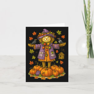 Scarecrow Autumn Harvest Fall Season Pumpkin Viele Karte