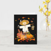 Scarecrow Autumn Hello Fall Pumpkin Thanksgiving H Karte (Gelbe Blume)