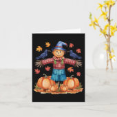 Scarecrow Autumn Hello Fall Pumpkin Thanksgiving H Karte (Gelbe Blume)