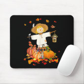 Scarecrow Autumn Hello Fall Pumpkin Thanksgiving H Mousepad (Mit Mouse)