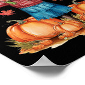 Scarecrow Autumn Hello Fall Pumpkin Thanksgiving H Poster (Ecke)