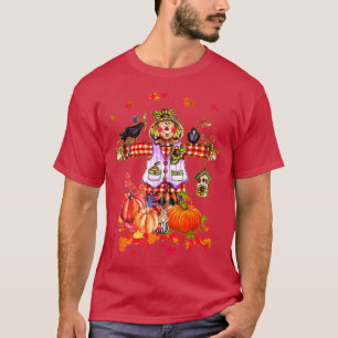 Scarecrow Autumn Hello Fall Pumpkin Thanksgiving H T-Shirt