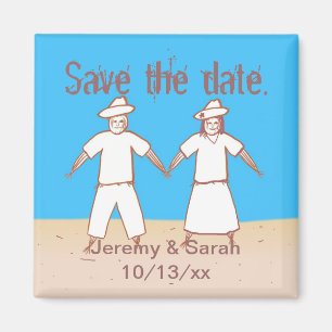 Scarecrow Couple Save the Date Wedding Magnete Magnet