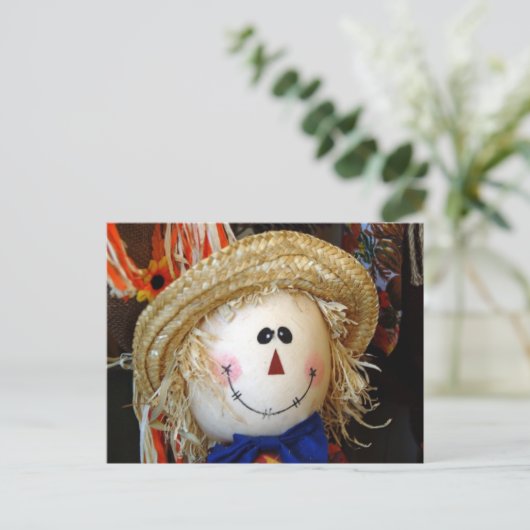 Scarecrow Face Postkarte (Stehend Vorderseite)