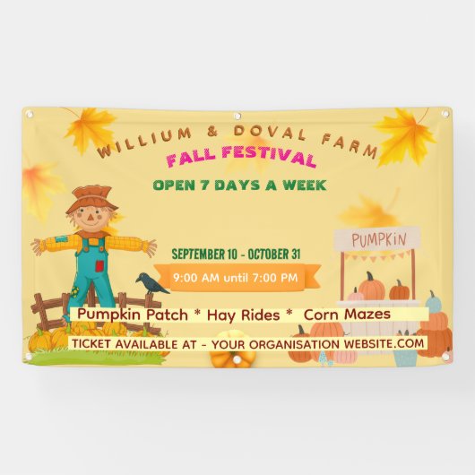 Scarecrow Fall Festival Banner (Horizontal)