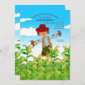 Scarecrow Fall Geburtstag Einladung (Vorne/Hinten)