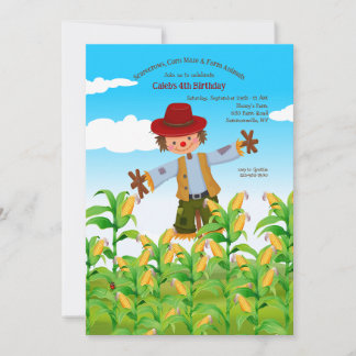 Scarecrow Fall Geburtstag Einladung
