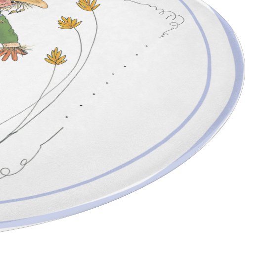 Scarecrow Fall Harvest Pumpkin Patch Farbe Schneidebrett (Ecke)