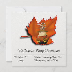 Scarecrow Fall Maple Foliage Party Einladung