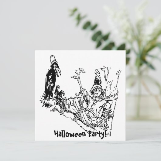 Scarecrow getied in Tree Einladung (Stehend Vorderseite)