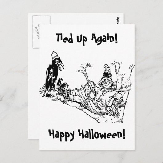 Scarecrow getied in Tree Postkarte (Vorne/Hinten)