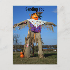 Scarecrow Halloween Holiday Postcard Feiertagspostkarte