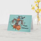 Scarecrow Halloween Karte (Gelbe Blume)