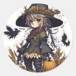 Scarecrow Halloween Runder Aufkleber