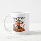 Scarecrow Happy Fall Y'all Erntedank Halloween Kaffeetasse (Links)