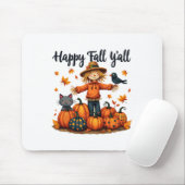Scarecrow Happy Fall Y'all Erntedank Halloween Mousepad (Mit Mouse)