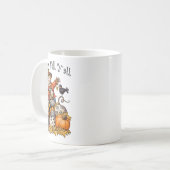 Scarecrow Happy Fall Y'all Pumpkin Erntedank Ha Kaffeetasse (Vorderseite Links)