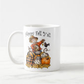 Scarecrow Happy Fall Y'all Pumpkin Erntedank Ha Kaffeetasse (Links)