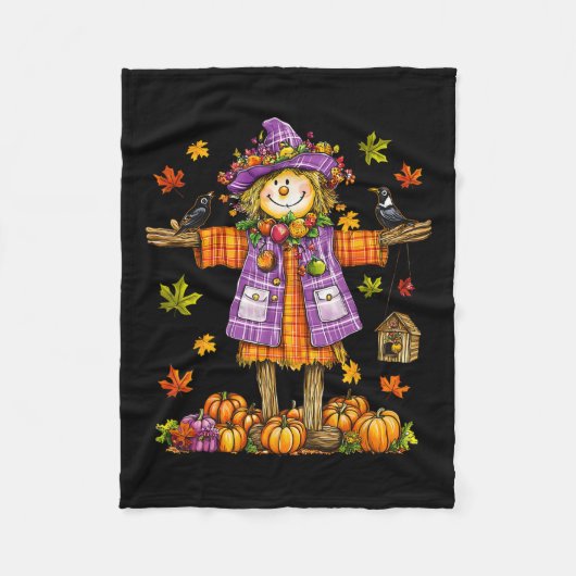Scarecrow Herbst Saison Pumpkin-Erntedank Fleecedecke (Vorderseite)