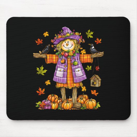 Scarecrow Herbst Saison Pumpkin-Erntedank Mousepad (Vorne)