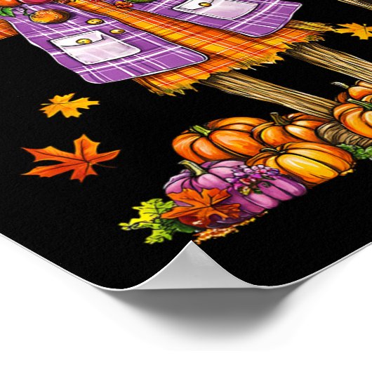 Scarecrow Herbst Saison Pumpkin-Erntedank Poster (Ecke)