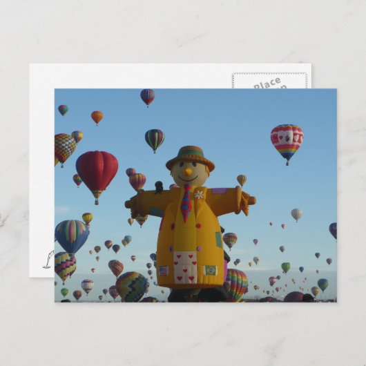 Scarecrow Hot Air Ballon Postkarte (Vorne/Hinten)