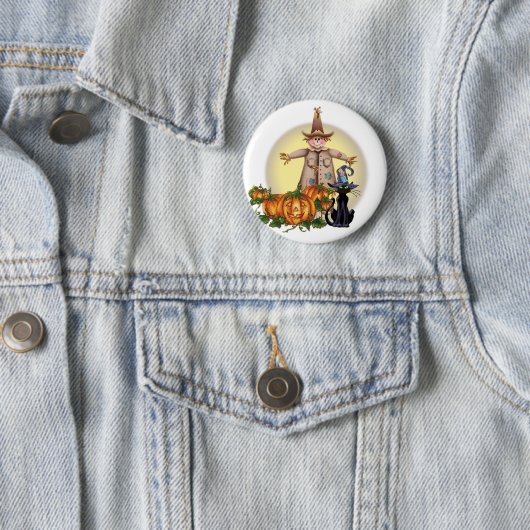 SCARECROW, JACK & CAT by SHARON SHARPE Button (Beispiel)