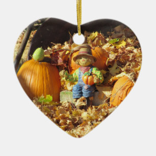 Scarecrow King auf Seinem Pumpkin Throne Keramik Ornament