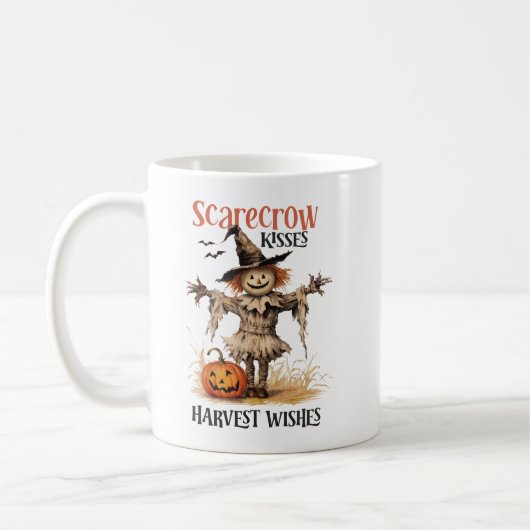 Scarecrow Kisses und Ernte wünscht Herbst Kaffeetasse (Links)