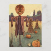 Scarecrow Kürbislaterne Pumpkin Postkarte (Vorderseite)