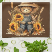 Scarecrow.mit Sonnenblumen Geschirrtuch (Gefaltet)