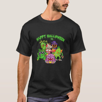 Scarecrow Monster Zombie Pumpkin Costum Happy Hall T-Shirt