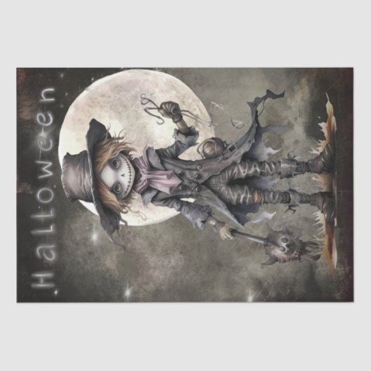 Scarecrow Moon Totes Halloween Seidenpapier (Vorderseite)