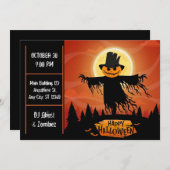 Scarecrow Moonlight Halloween-Party Einladung (Vorne/Hinten)