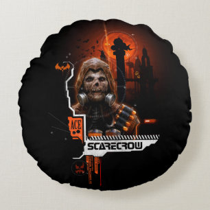 Scarecrow Orange Graphic Rundes Kissen