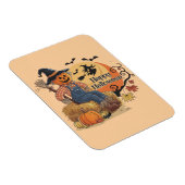 Scarecrow Pumpkin Halloween Rustic Vibes Art Magnet (Rechte Seite)