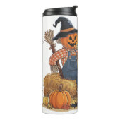 Scarecrow Pumpkin Halloween Rustic Vibes Art Thermosbecher (Nach links gedreht)