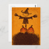 Scarecrow Pumpkin Postkarte (Vorne/Hinten)