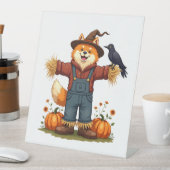 Scarecrow Samoyed Dog Sockelschild (In Situ)
