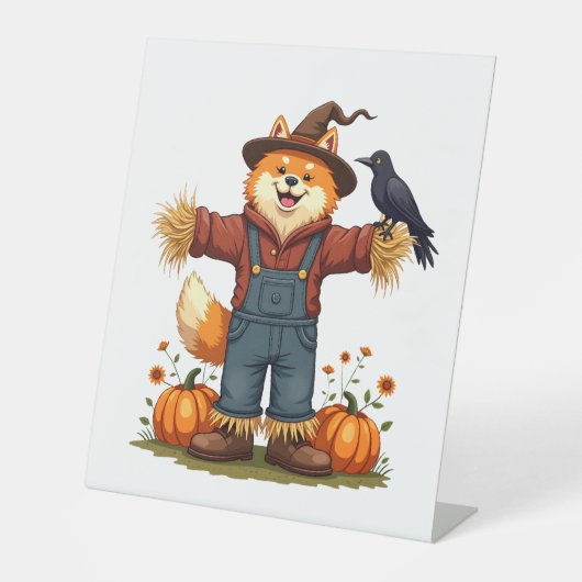 Scarecrow Samoyed Dog Sockelschild (Vorderseite)
