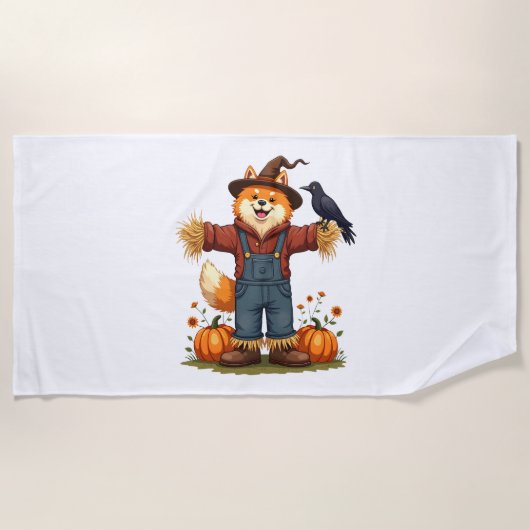 Scarecrow Samoyed Dog Strandtuch (Vorderseite)