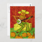 Scarecrow spielt Banjo-Malerei Postkarte (Vorne/Hinten)