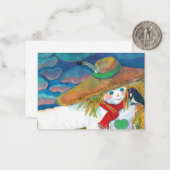 Scarecrow spricht über schluckige Illustration Mitteilungskarte (Vorderseite/Rückseite Beispiel)