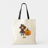 Scarecrow und Pumpkin Halloween Tragetasche (Rückseite)